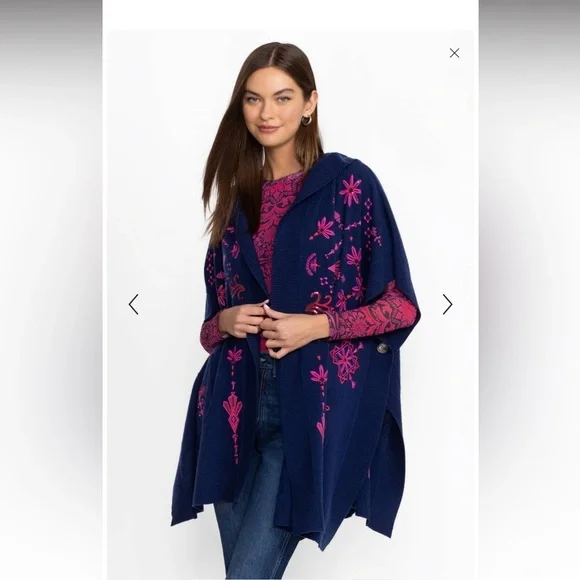 JOHNNY WAS
EMBROIDERED WOOL & CASHMERE
THE CLASSIC CAPE - Picture 1 of 15